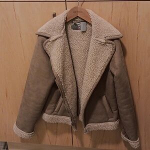 Kids size 10-12 Sherpa and Suede jacket